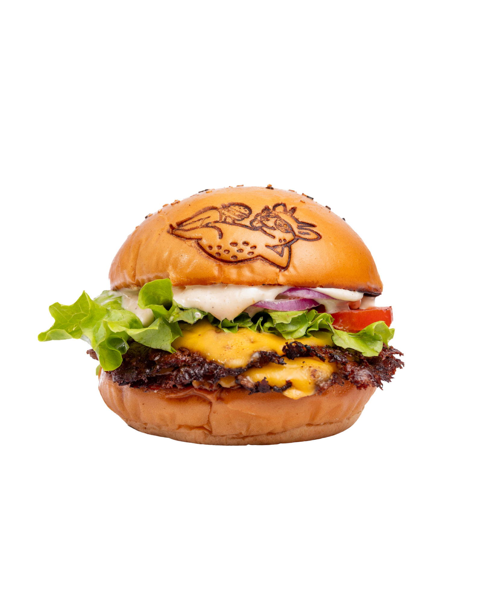 Hamburguesa Kuyen con pan de papa artesanal dorado